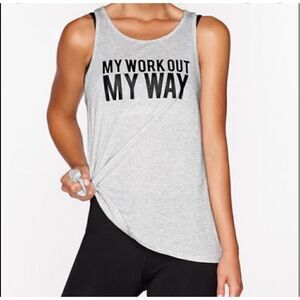 Lorna Jane My Workout My Way Tank Top Light Gray Marled Size Medium